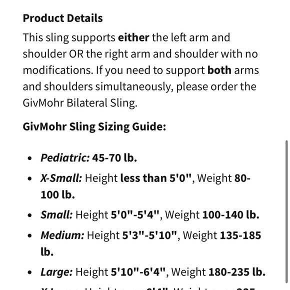 GivMohr arm sling for flaccid upper body positioning - Picture 8 of 8